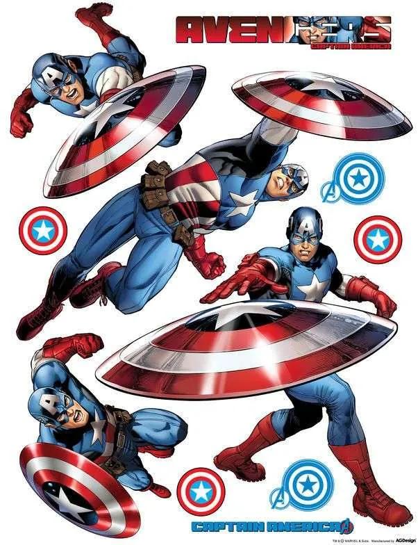 AG Design Maxi nálepka na stenu Avengers Captain America PVC, 65x85 cm
