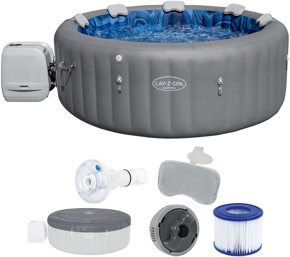 BESTWAY Lay-Z-Spa Santorini EnergySense HydroJet Pro Vírivka, 216 x 80 cm, 7 osôb 6001T