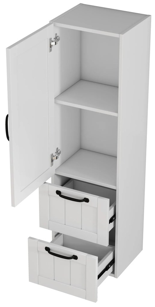 Vysoká závesná kúpeľňová skrinka Houseland Elyra 120 cm biela