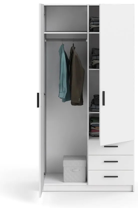 Biela šatníková skriňa 99x200 cm Sprint – Tvilum