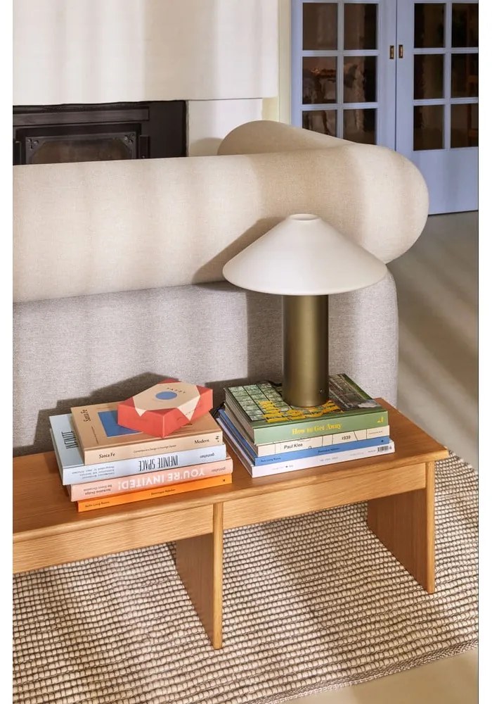 Tmavozelená stolová lampa so skleneným tienidlom (výška 40 cm) Orbit – Hübsch