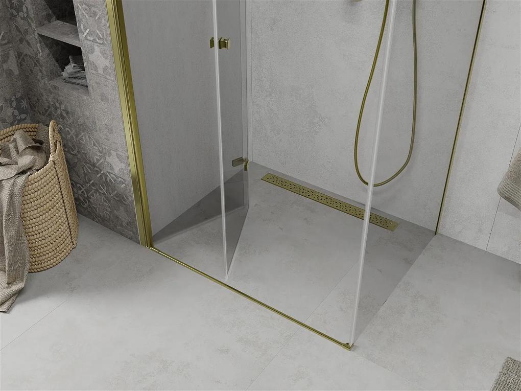 Mexen Lima sprchovací kút 90x100 cm, priehľadná, zlatá, 856-090-100-50-00