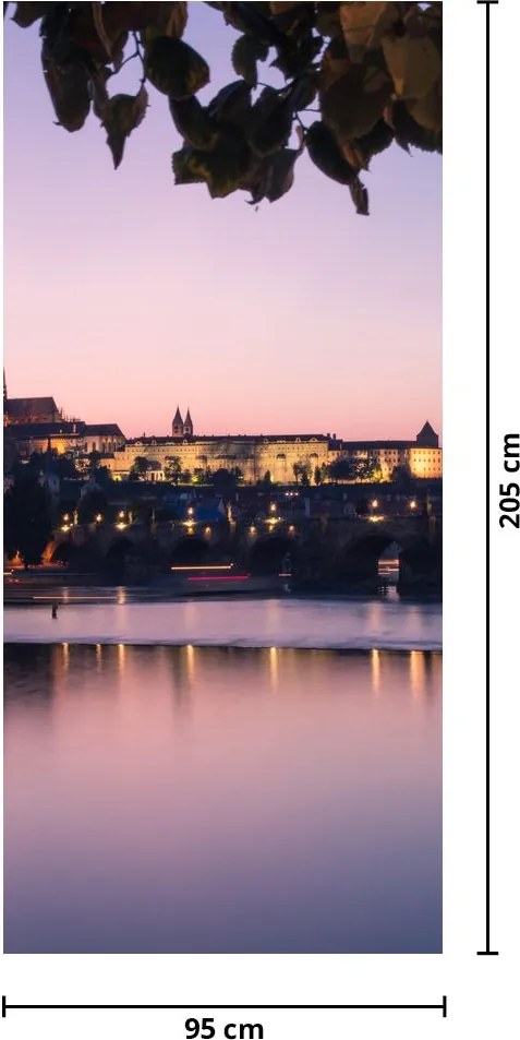 Fototapeta na dvere - Pražský hrad a Vltava (95x205cm)