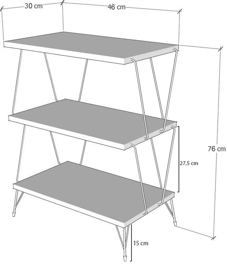 Odkladací stolík Lazandos Anthracite