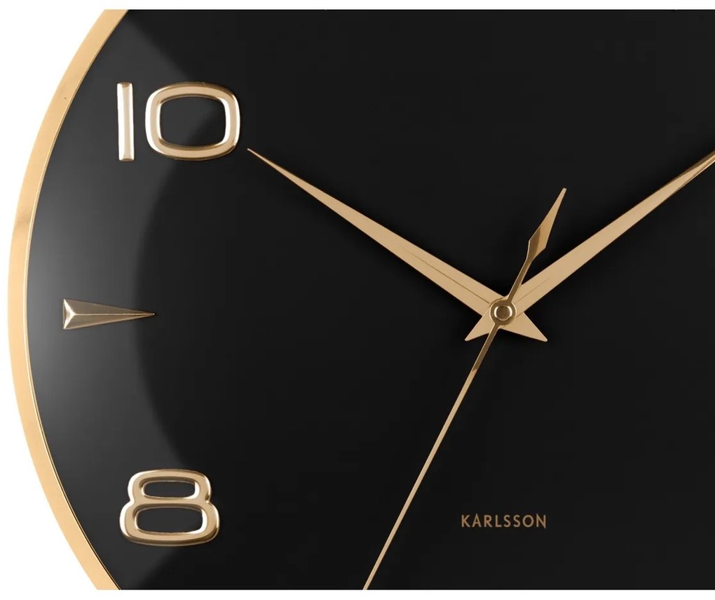 Karlsson 6017BK dizajnové nástenné hodiny čierne,priemer  40 cm