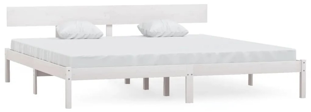 vidaXL Rám postele biely masívna borovica 200x200 cm