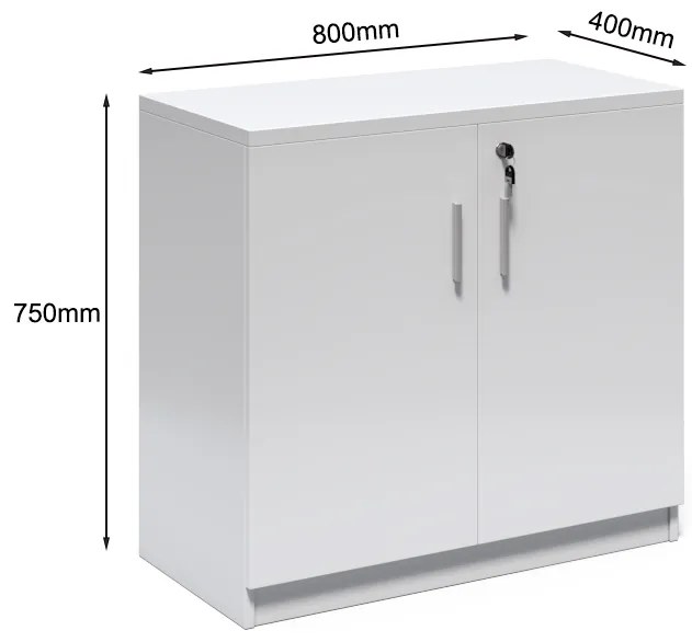 Nízka kancelárska skrinka Houseland Prime Line 02 80 cm biela