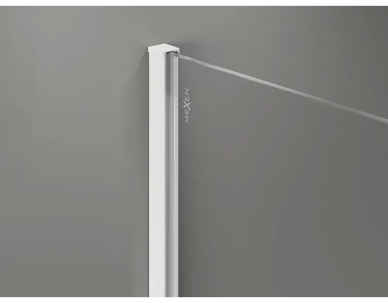 Mexen, Mexen Kioto-X sprchová stena 100 x 200 cm, grafit 10 mm, biela - 800-100-101-20-40-X