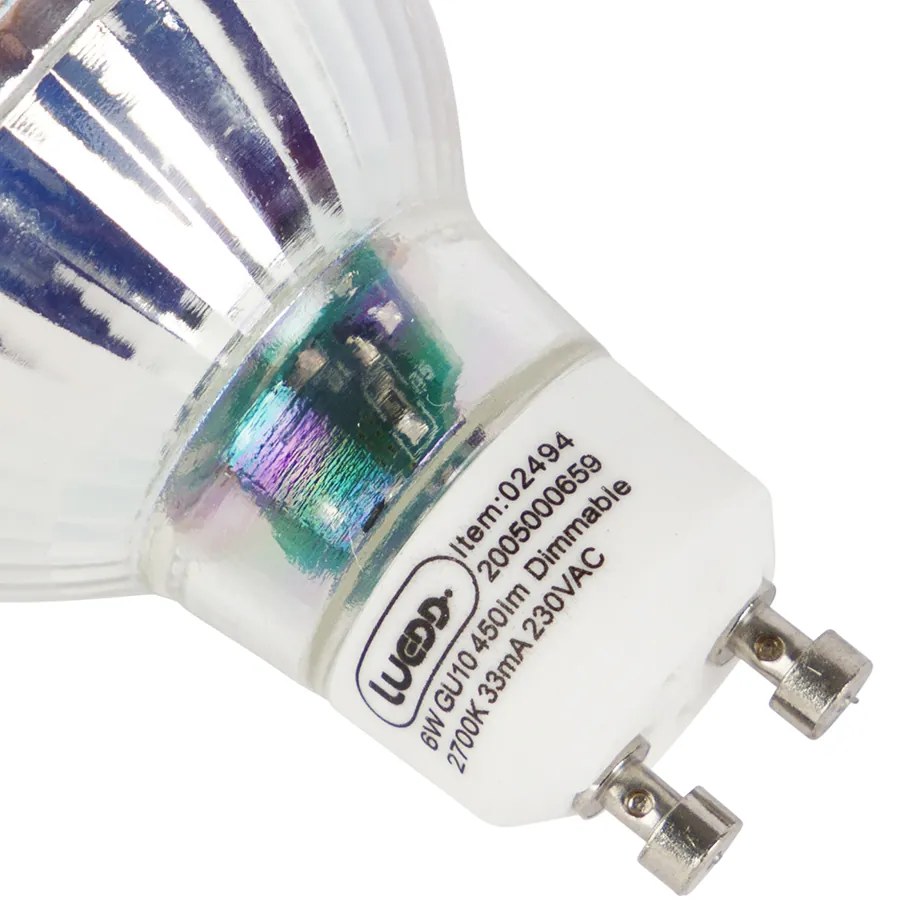 Sada 6 stmievateľných LED žiaroviek GU10 6W 450lm 2700K
