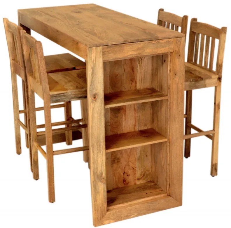 Barový stôl Hina 140x110x60 z mangového dreva Mango natural