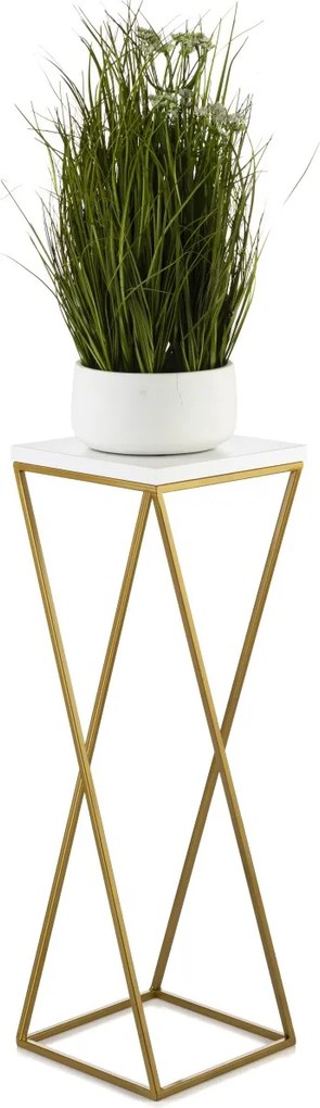 STOJAN NA KVETINÁČ LOFT7 70X24X24 CM ZLATÁ/BIELA