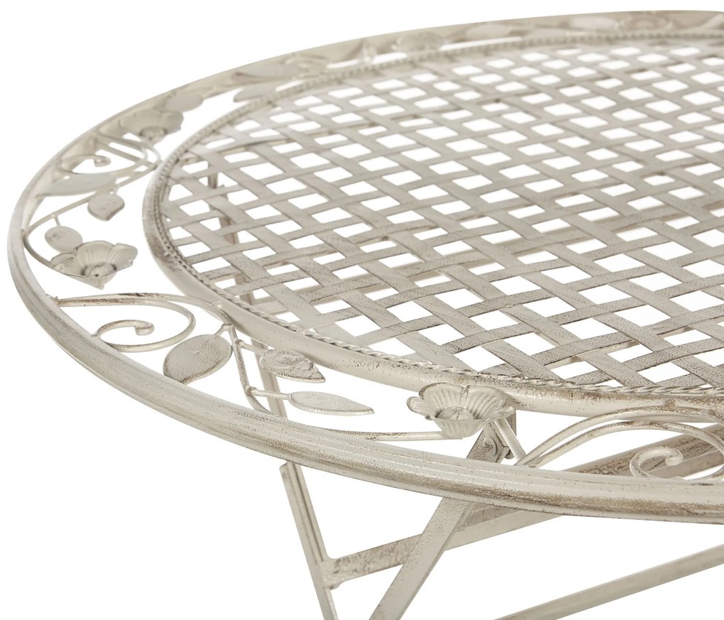 Záhradný kovový stôl ø 90 cm špinavo biely BIVIO Beliani