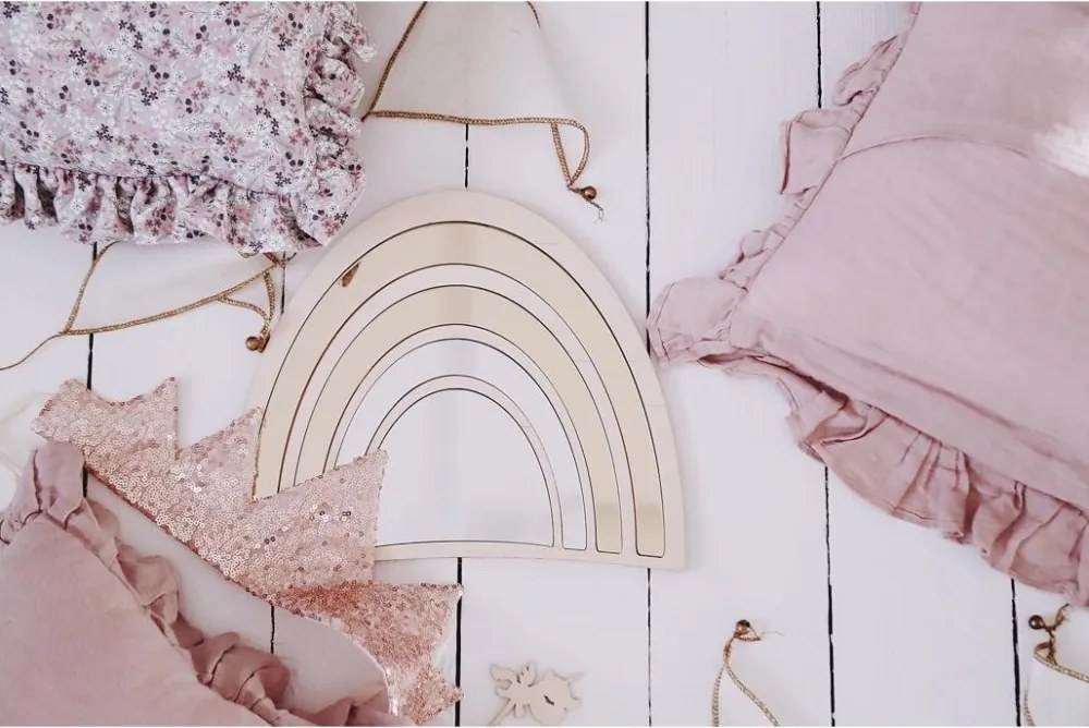 Zrkadlo dúha do detskej izby – akrylové zrkadlo z dreva 29x25 cm