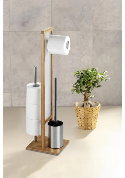 WENKO 24391100 - WC kefa RIVALTA 18x70 cm hnedá/biela/čierna
