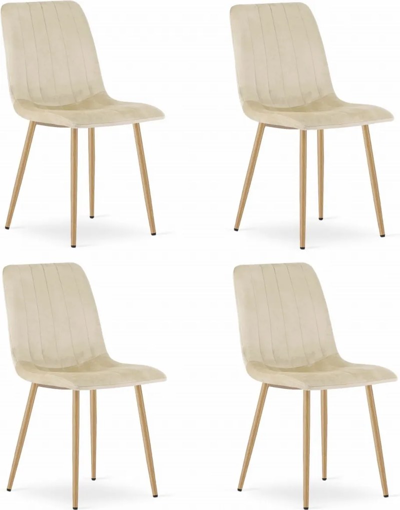 AKCIA Krémová zamatová stolička LAVA II. akosť