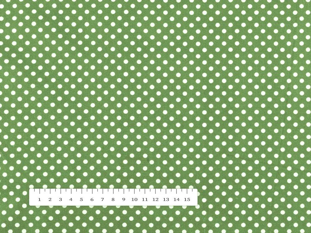 Biante Detský bavlnený záves Sandra SA-336 Biele bodky na zelenom 130x160 cm