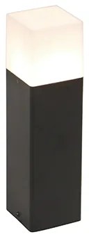 Vonkajšia záhradná lampa čierna s opálovým sklom 30 cm s kolíkom a káblovou svorkou - Denmark