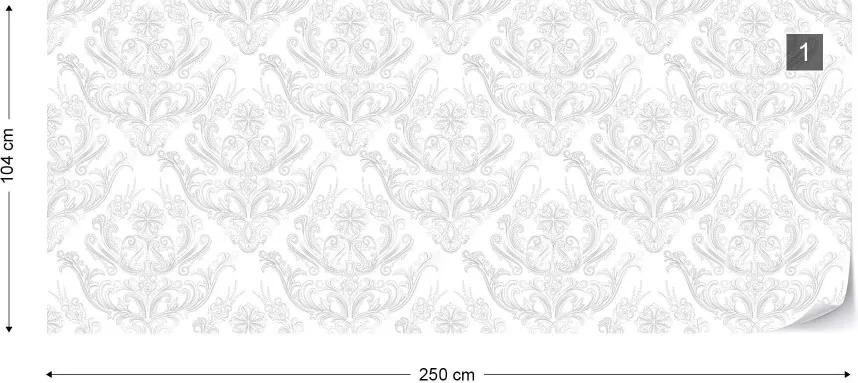 Fototapeta GLIX - Floral Pattern White And Grey + lepidlo ZADARMO Vliesová tapeta  - 250x104 cm