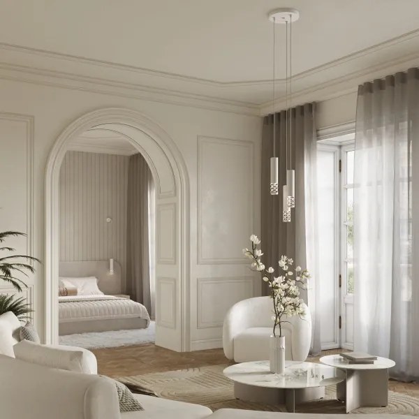 Sollux SL.1694 - Luster na lanku LIRO 3xGU10/10W/230V biela