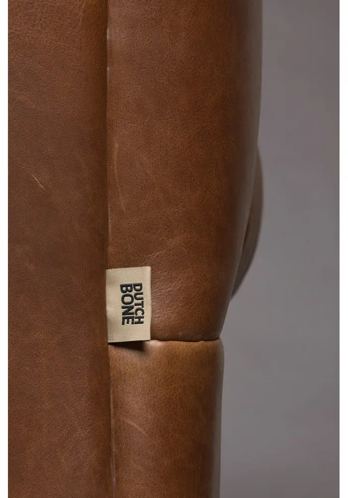 Hnedá kožená pohovka 214 cm Douglas – Dutchbone