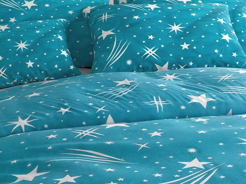 Flanelové obliečky NIGHT SKY tyrkysové Rozmer obliečky: 70 x 90 cm | 140 x 220 cm