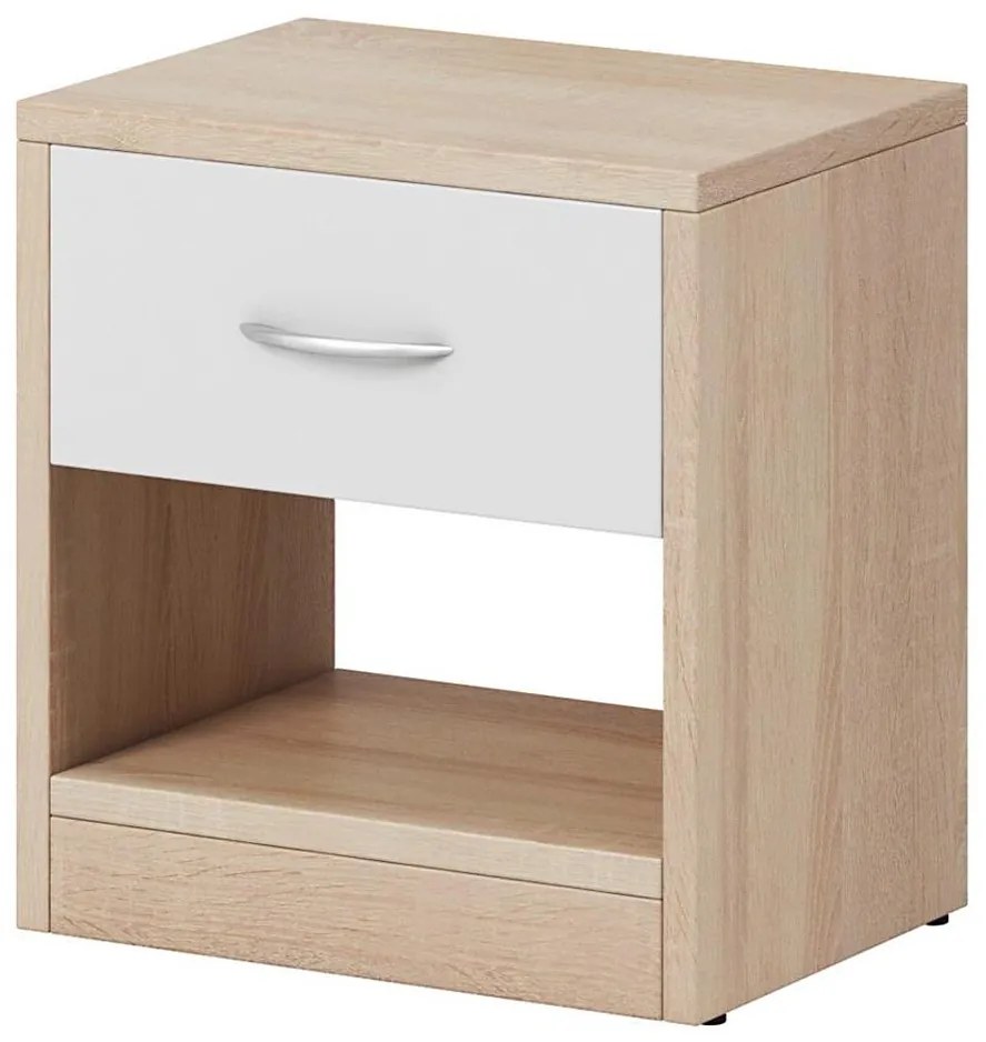 Nočný stolík NED dub sonoma/biela