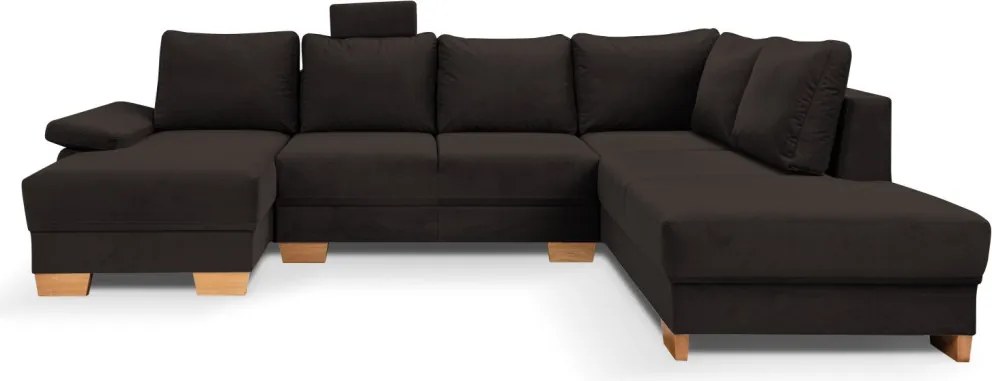 Sedacia súprava Chivas, tvar pravé U, temne hnedá látka