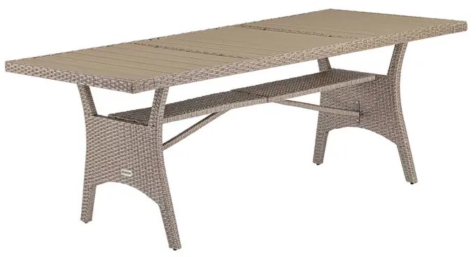 InternetovaZahrada Ratanový stôl Takeo 190x90x75 cm - krémový