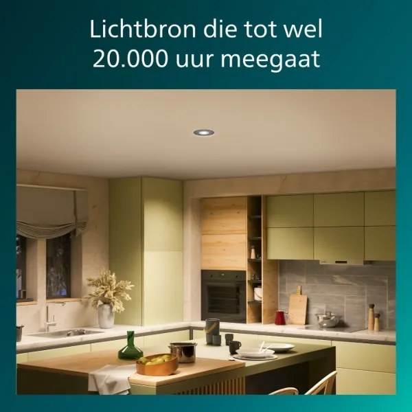 Philips – sada 3 ks stmievateľných podhľadových svietidiel CILANTRO LED, 5 W, 230 V, 2700 K, čierna
