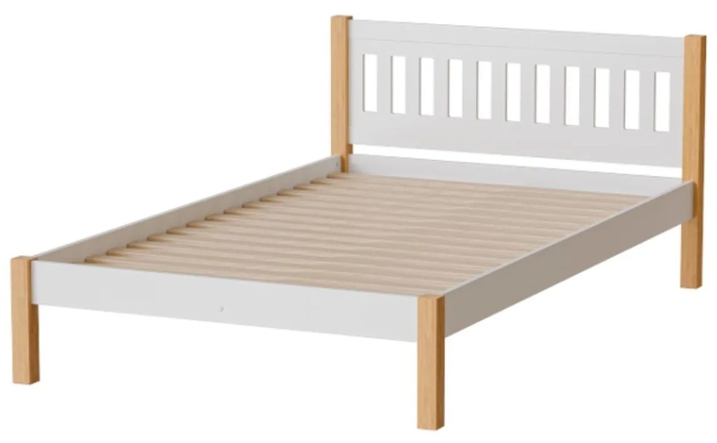 Drevená posteľ GAJA 120x200 biela/čierna