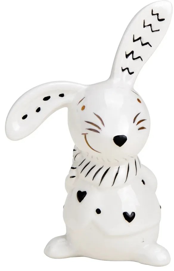 Keramický zajko BUNNY BACK 10 cm biely