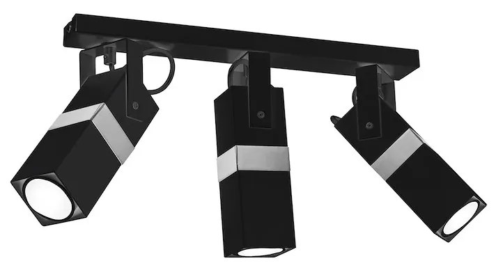 Bodové svietidlo Vidar, 3x chrómové/čierne kovové tienidlo, b