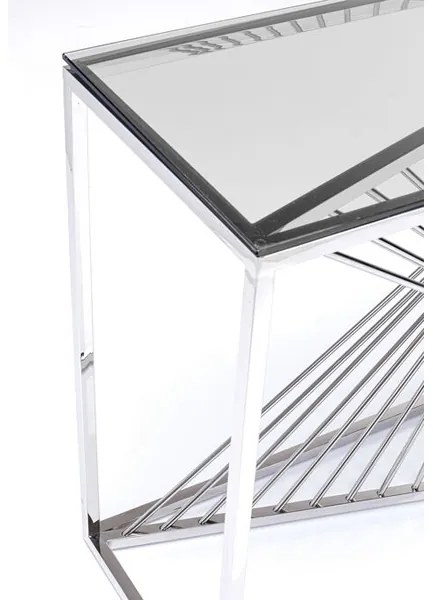 Laser silver/clear glass konzolový stolík 120x40