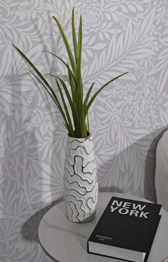 Váza Lia 29 cm biela/zlatá
