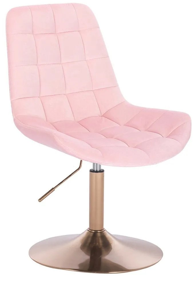 LuxuryForm DESIGN Stolička PARIS VELUR na zlatom tanieri - svetloružová