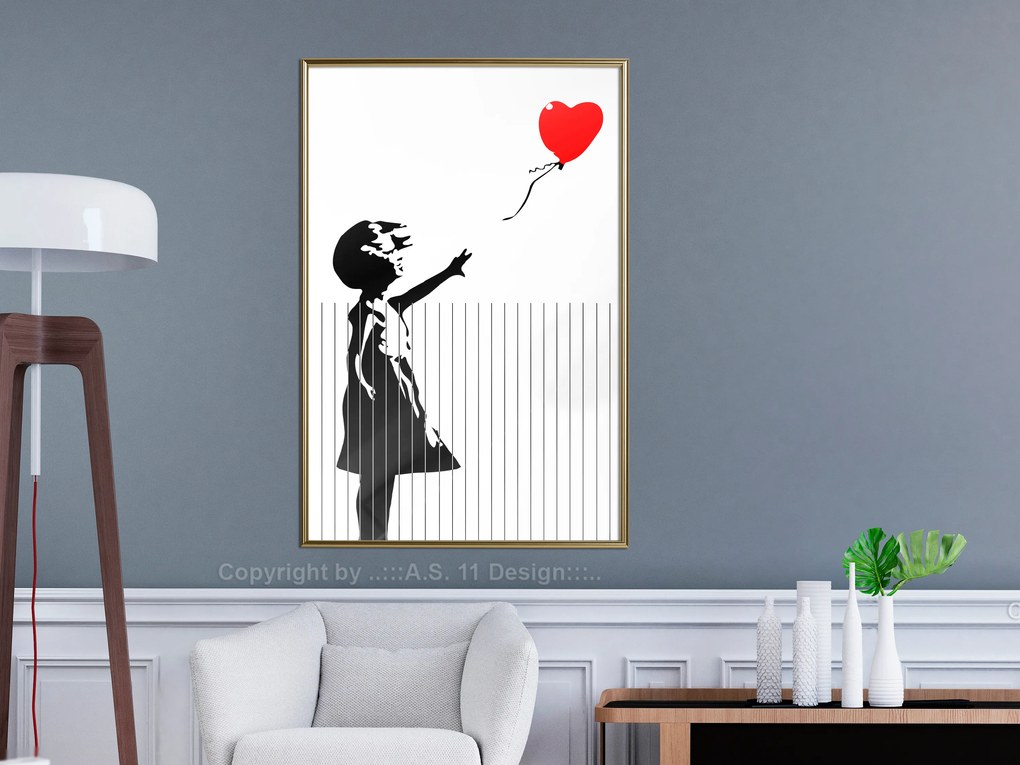 Artgeist Plagát - Cut Banksy [Poster] Veľkosť: 30x45, Verzia: Čierny rám