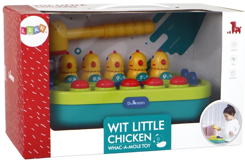 LEAN TOYS Arkádová hra Udri kuriatko, kladivo