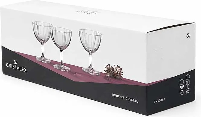 Crystalex sada misiek Blommé 220 ml 3 ks