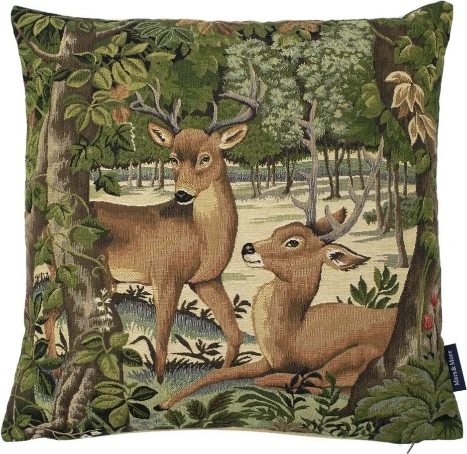 Gobelínový vankúš s jeleňmi - 45 * 45 * 15cm