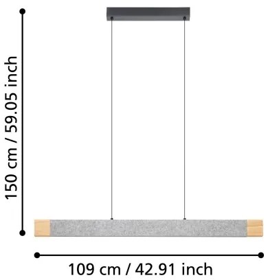 Eglo 390386 - LED Stmievateľný luster na lanku VALLELADO LED/22,2W/230V 3000K