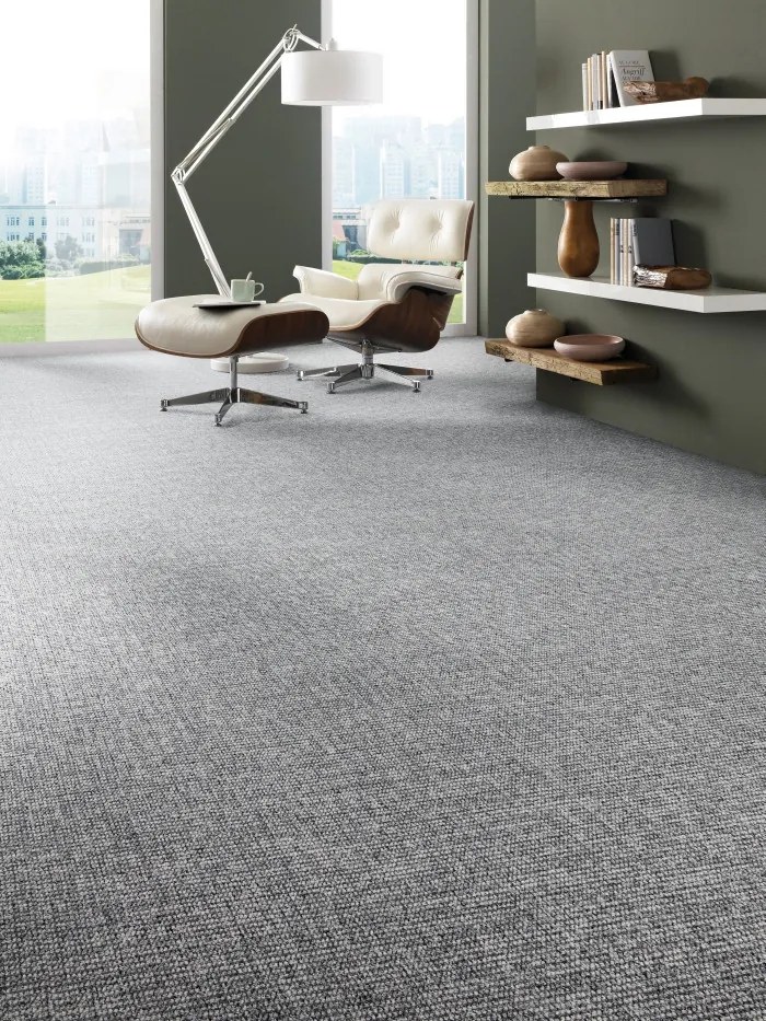 ITC, Koberec metráž Manhattan 7697, na mieru, šíře 4m,5m, šedá, ab (mriežka), filc, chodba / predsieň