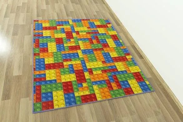 Detský koberec kocky lego viacfarebný