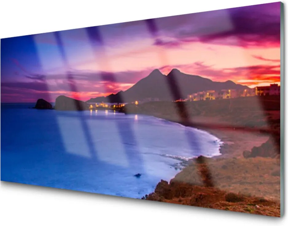 Obraz na akrylátovom skle More Pláž Hory Príroda