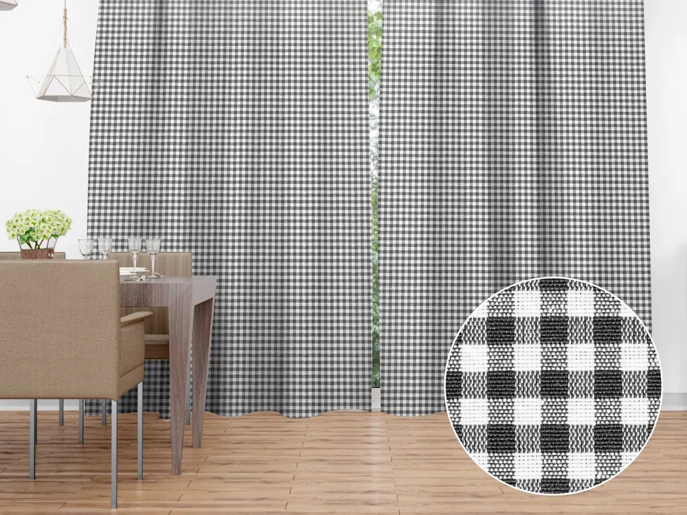 Biante Dekoračný záves Rebeka RE-012 Sivo-biela kocka malá 130x210 cm