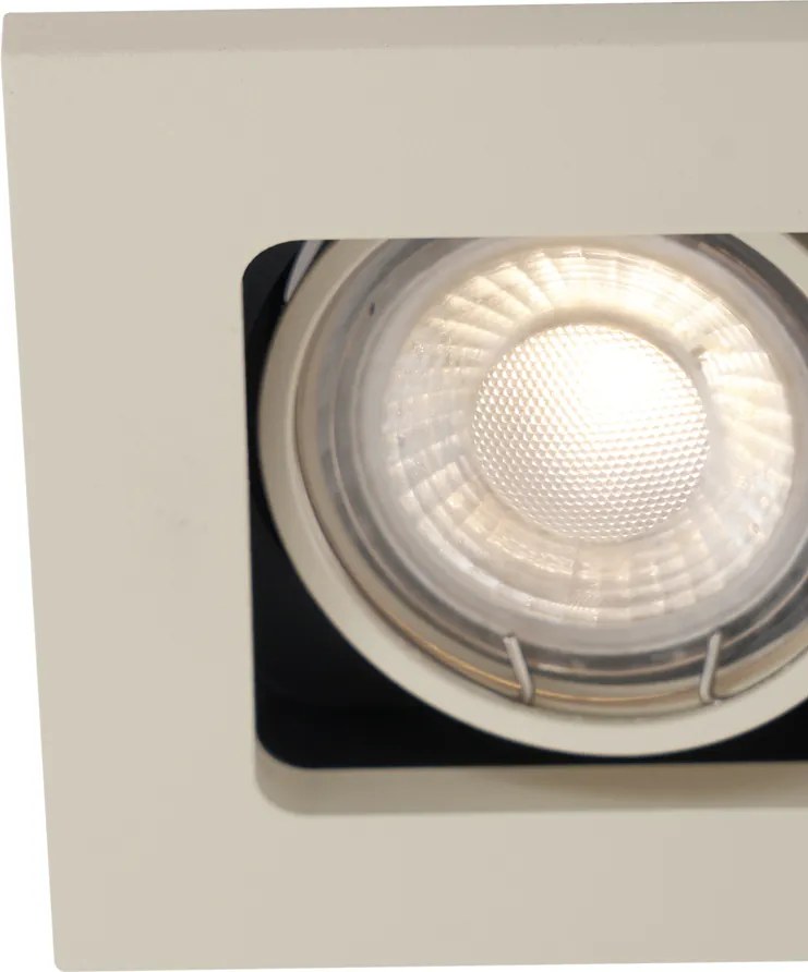 Sada 6 moderných zapustených bodových svetiel béžová GU10 50 mm nastaviteľné 2-svetlá - Qure