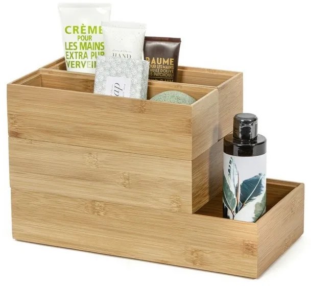 Organizér Compactor Bamboo Box, 15 x 7,5 x 6,5 cm, prírodné drevo