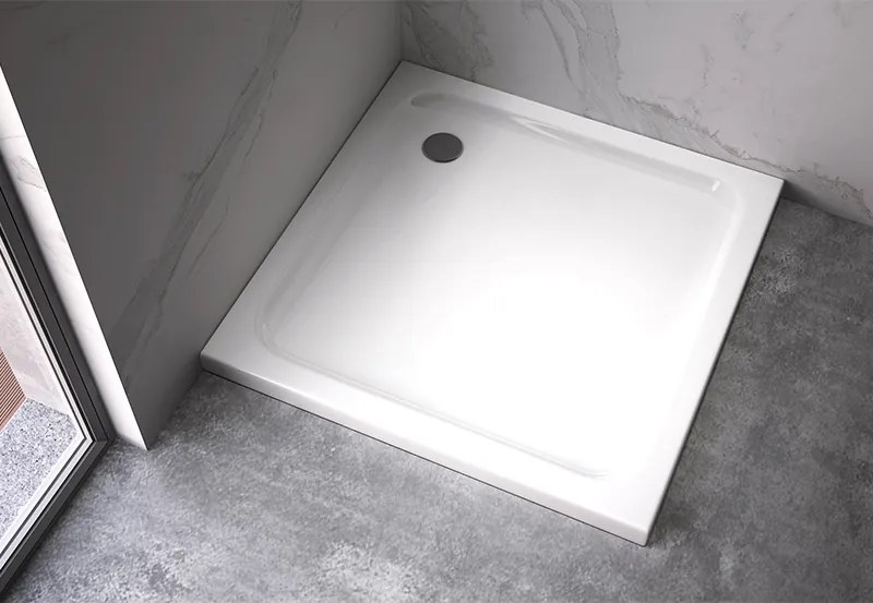 BPS-koupelny Štvorcový sprchový kút HYD-SK93D 70x70 chróm/transparent + vanička HYD-SSV-ST02C biela