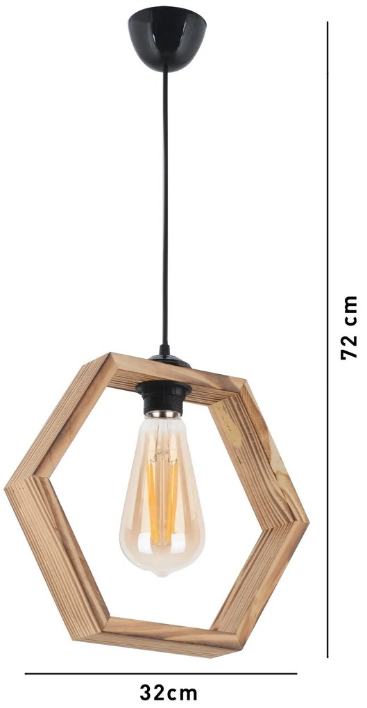 Závesný luster Hexagon hnedý