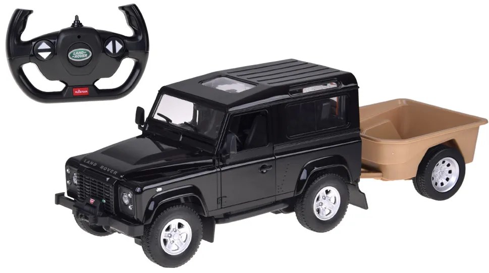 Auto na diaľkové ovládanie Rastar Land Rover Defender 1:14 so svetlami RC0712 Farba: čierna