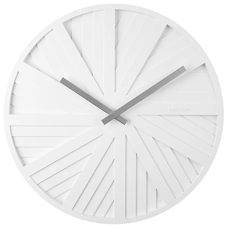 Nástenné hodiny Slides biele 40 × 2,5 cm